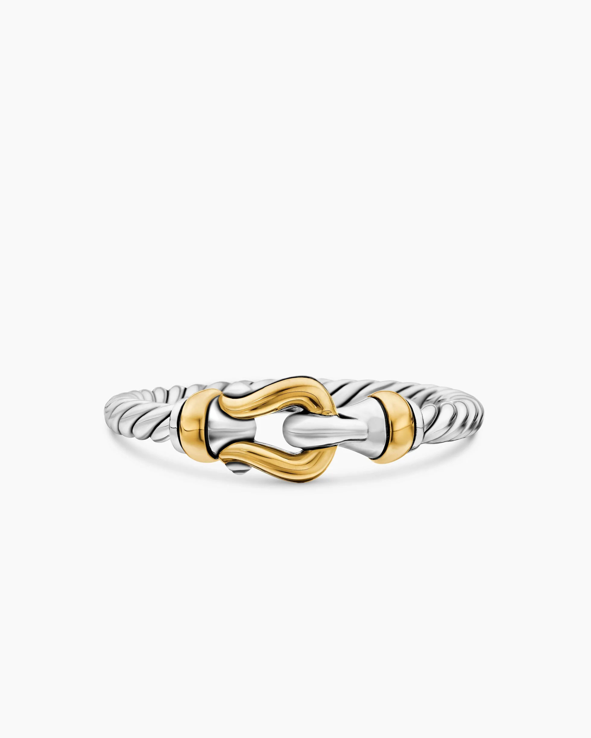 Petite Buckle Ring Sterling Silver with 18K Yellow Gold, 2mm