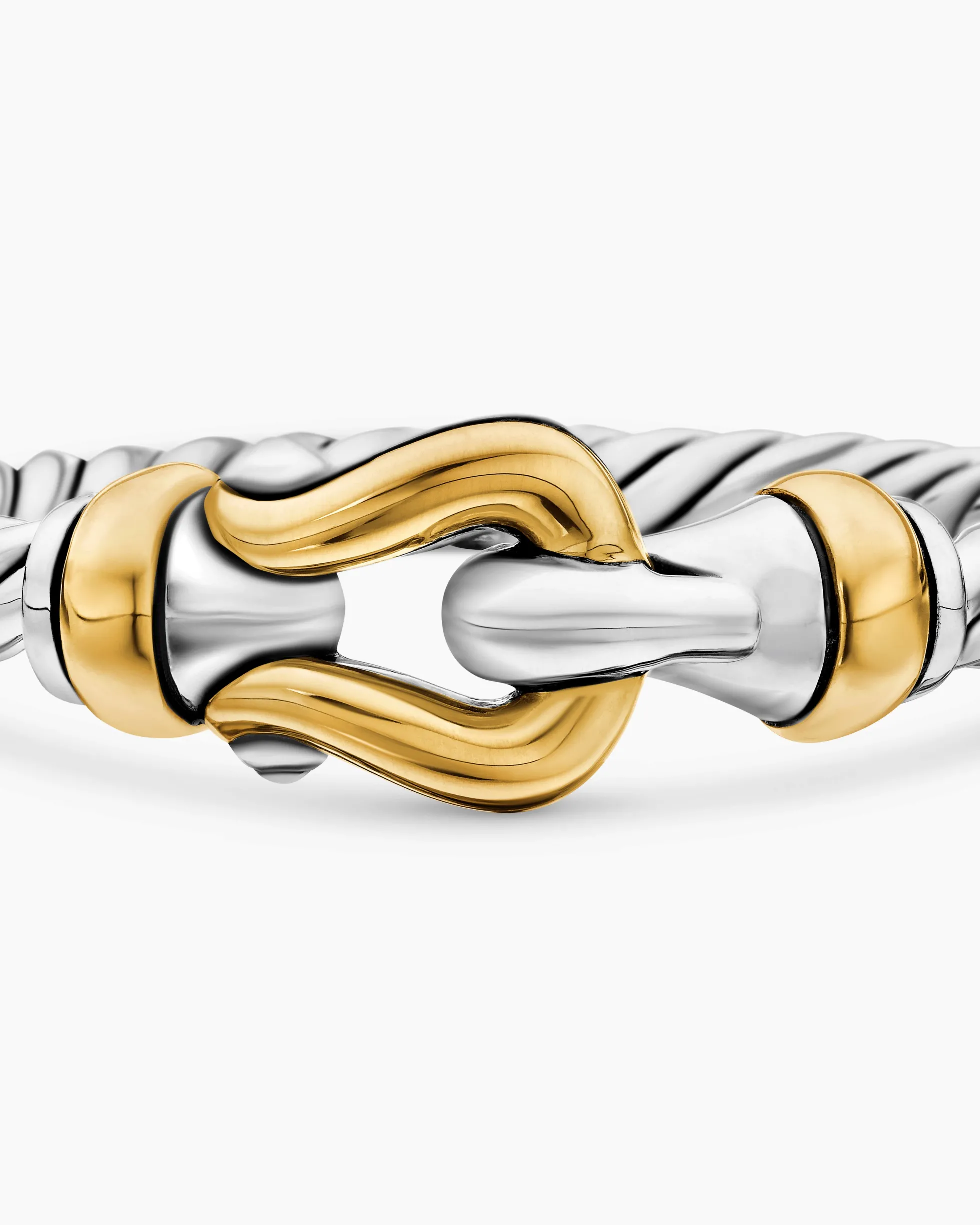 Petite Buckle Ring Sterling Silver with 18K Yellow Gold, 2mm