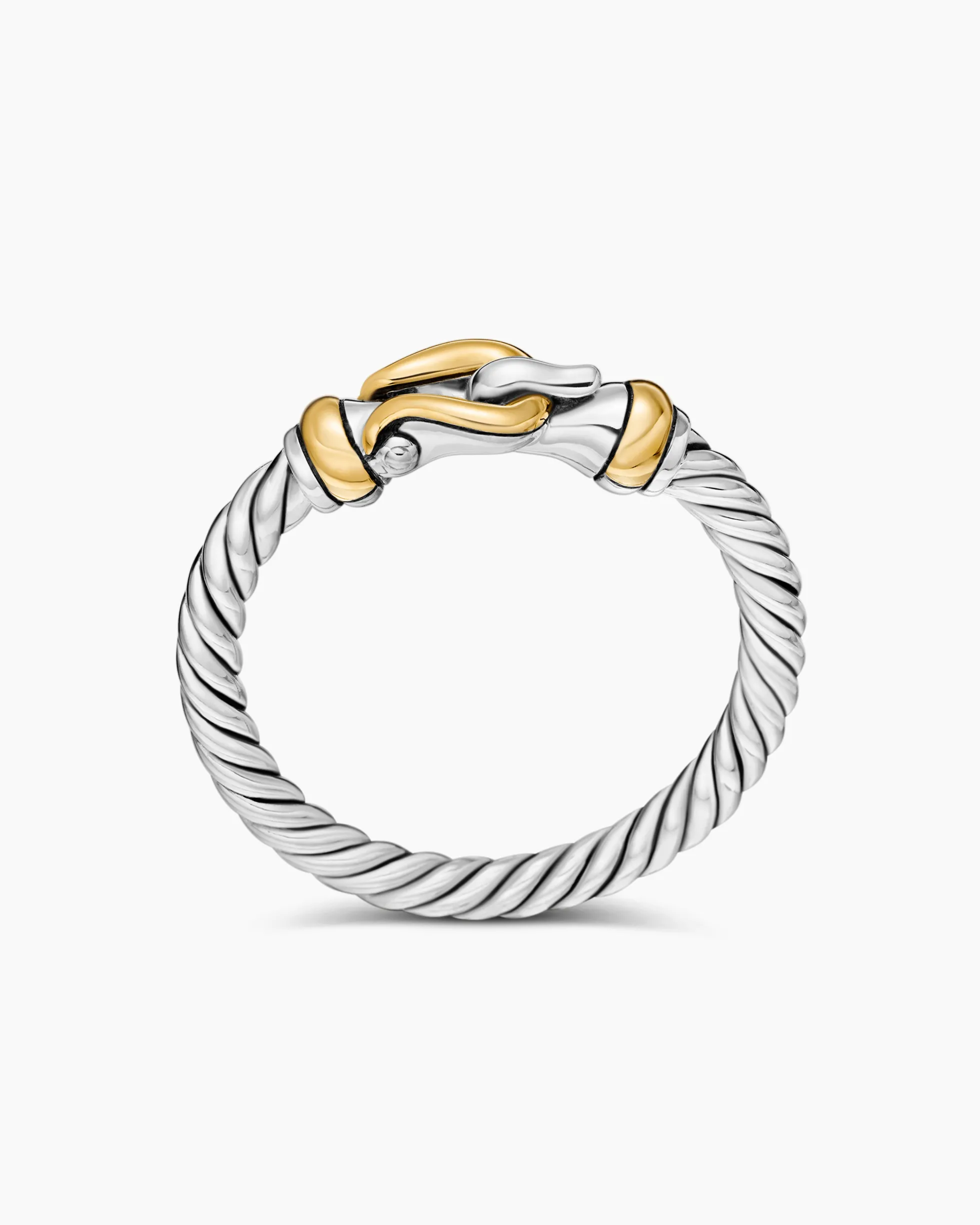 Petite Buckle Ring Sterling Silver with 18K Yellow Gold, 2mm