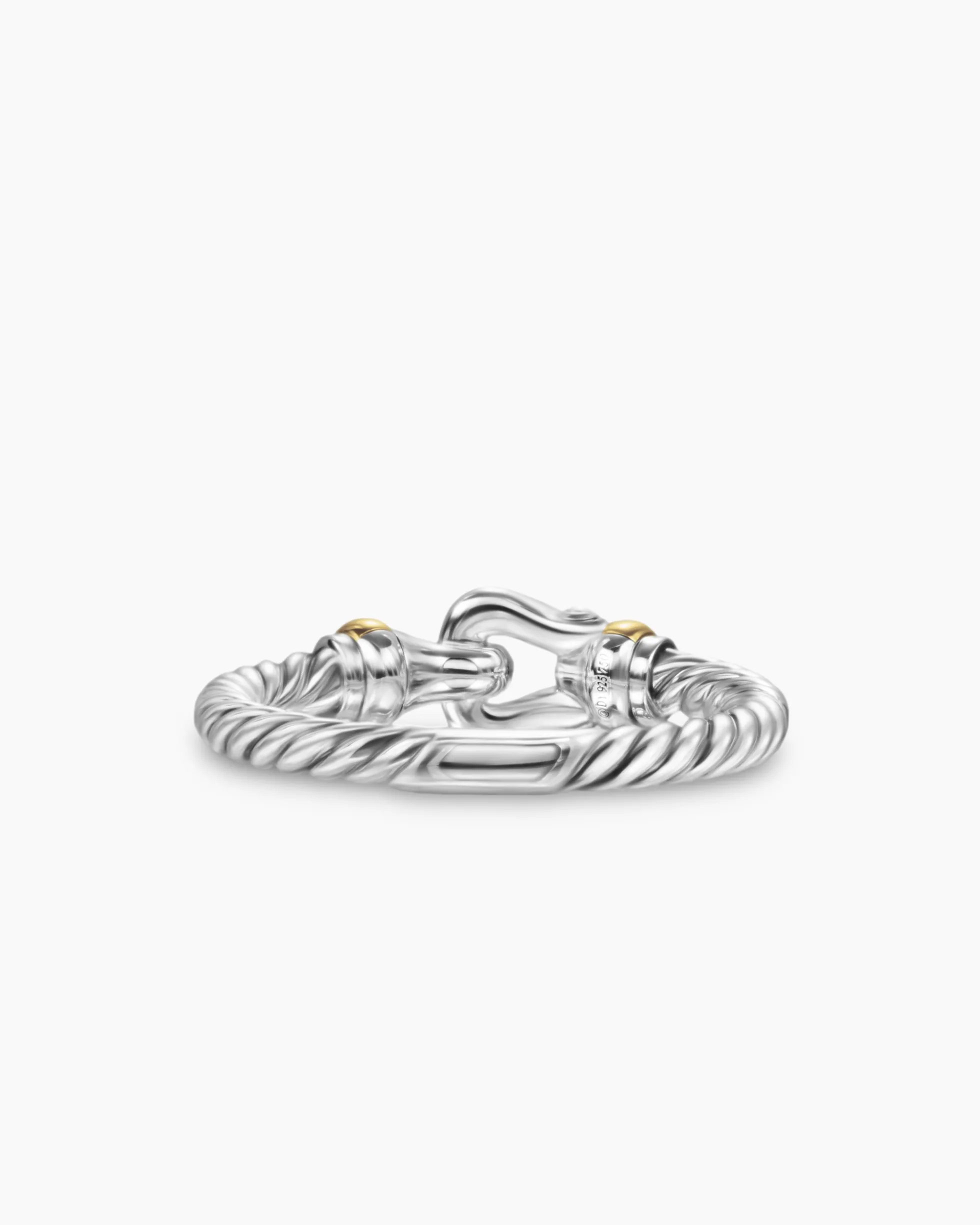 Petite Buckle Ring Sterling Silver with 18K Yellow Gold and Diamonds, 2mm