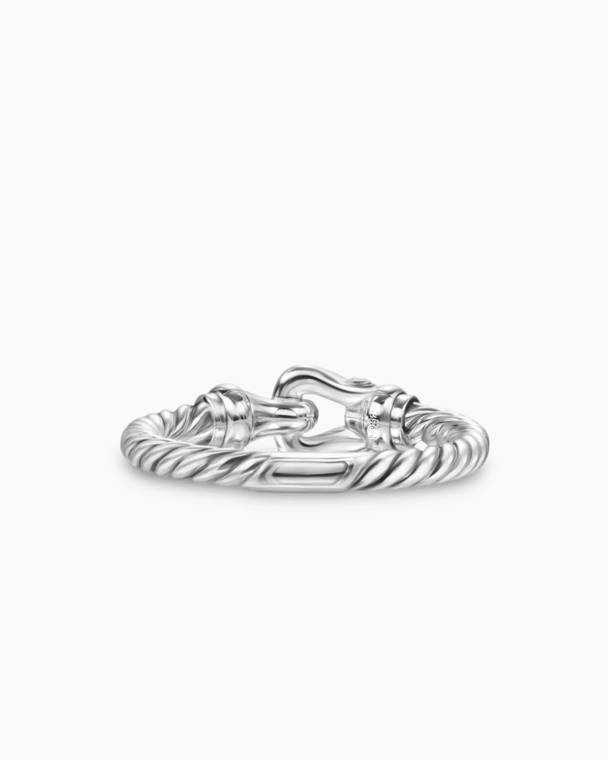 Petite Buckle Ring Sterling Silver with Diamonds, 2mm