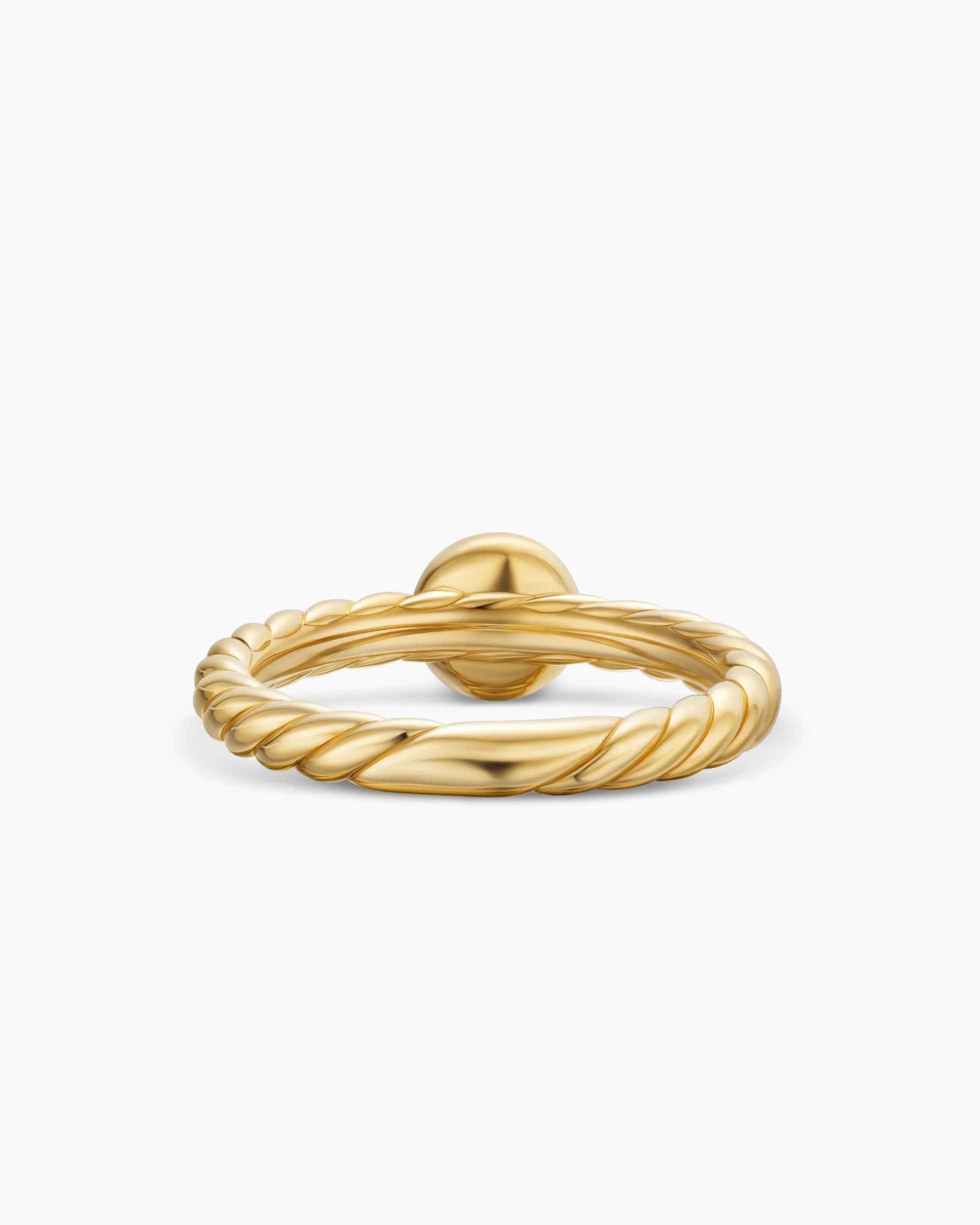 Petite Cable Ring 18K Yellow Gold with Center Diamond, 2.8mm