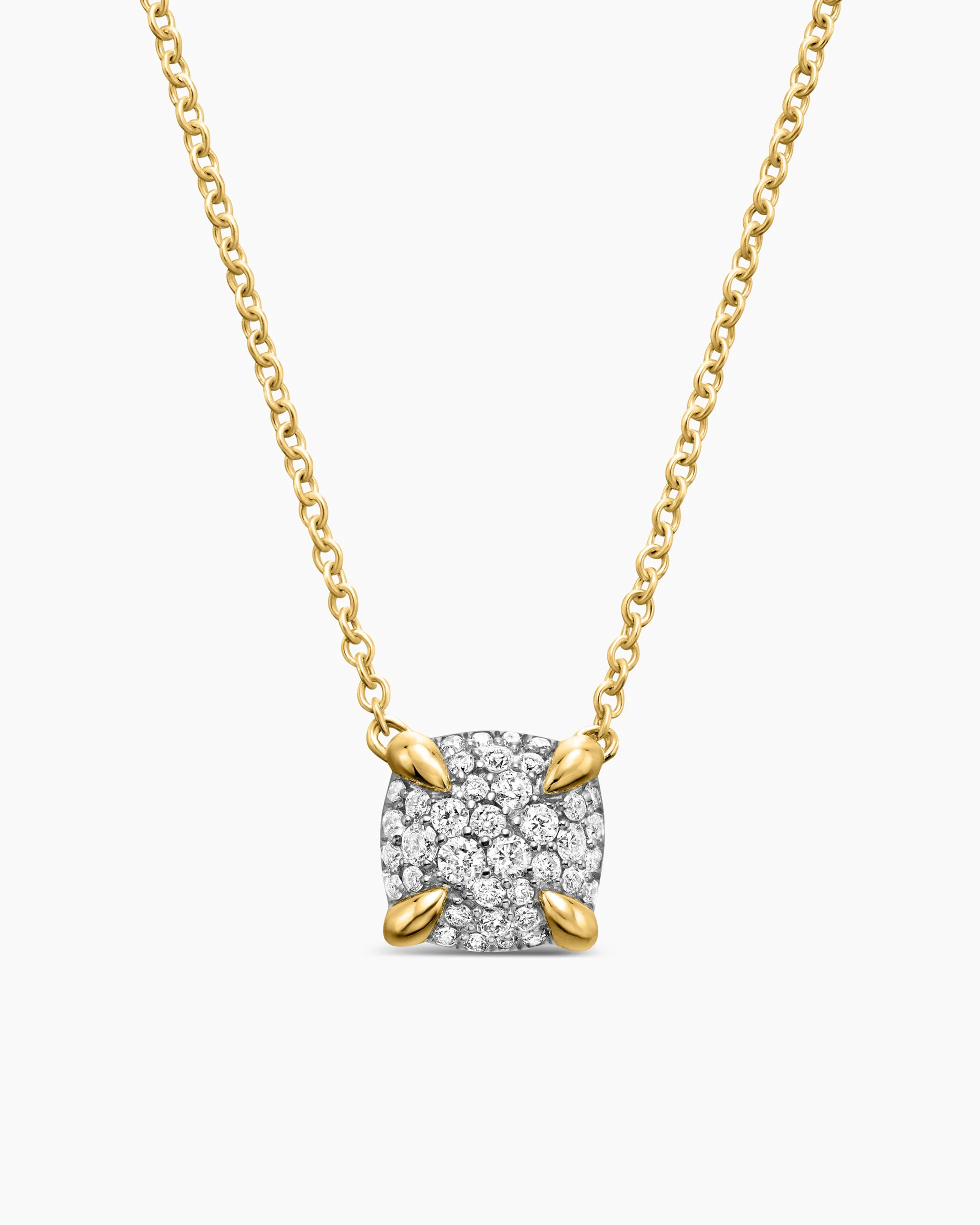 Petite Chatelaine® Pendant Necklace 18K Yellow Gold with Pavé Diamonds, 7mm