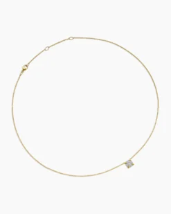 Petite Chatelaine® Pendant Necklace 18K Yellow Gold with Pavé Diamonds, 7mm
