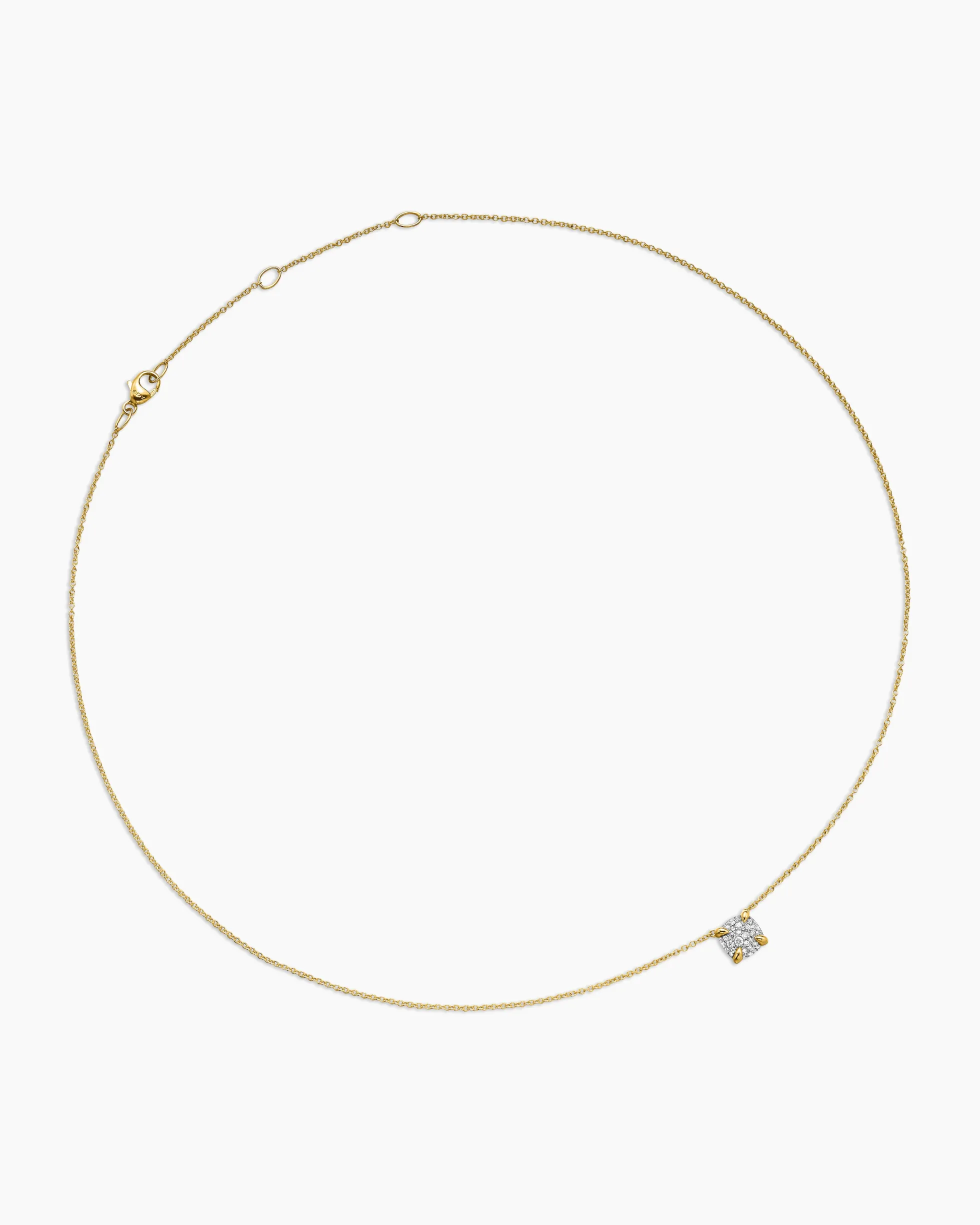 Petite Chatelaine® Pendant Necklace 18K Yellow Gold with Pavé Diamonds, 7mm