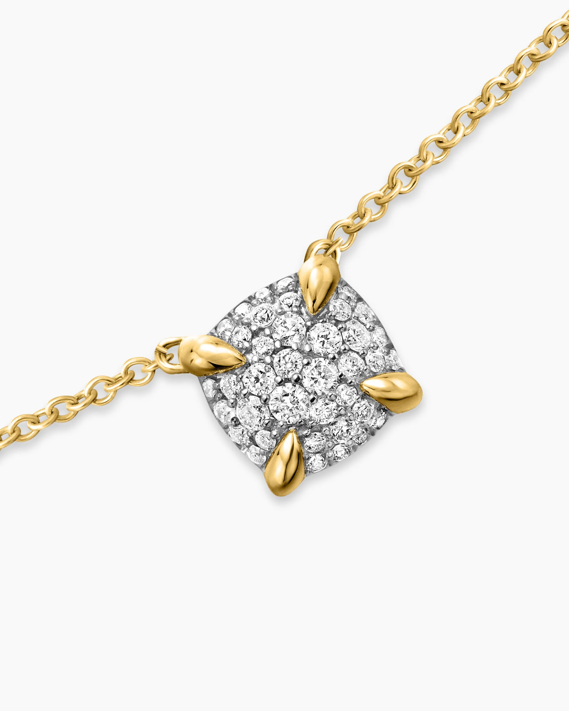 Petite Chatelaine® Pendant Necklace 18K Yellow Gold with Pavé Diamonds, 7mm
