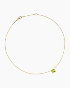 Petite Chatelaine® Pendant Necklace 18K Yellow Gold with Peridot and Diamonds, 7mm