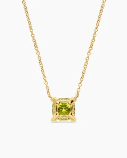 Petite Chatelaine® Pendant Necklace 18K Yellow Gold with Peridot and Diamonds, 7mm