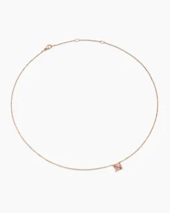 Petite Chatelaine® Pendant Necklace 18K Rose Gold with Morganite and Diamonds, 7mm
