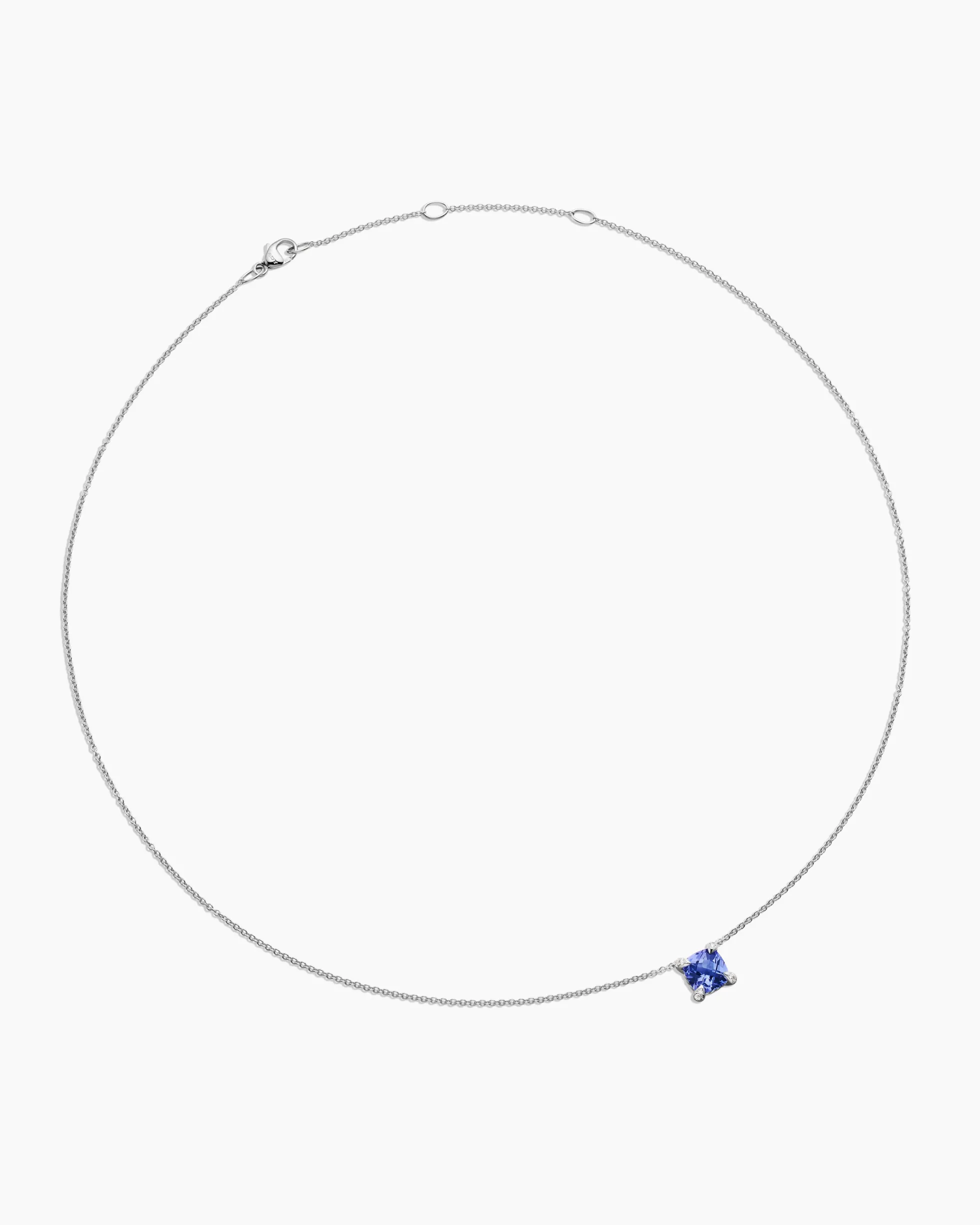 Petite Chatelaine® Pendant Necklace 18K White Gold with Tanzanite and Diamonds, 7mm