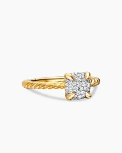 Petite Chatelaine® Ring 18K Yellow Gold with Pavé Diamonds, 7mm