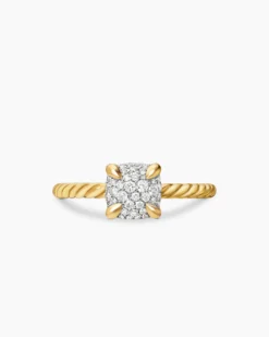Petite Chatelaine® Ring 18K Yellow Gold with Pavé Diamonds, 7mm