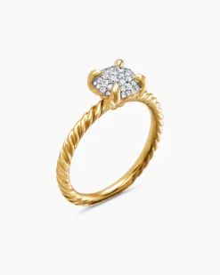 Petite Chatelaine® Ring 18K Yellow Gold with Pavé Diamonds, 7mm