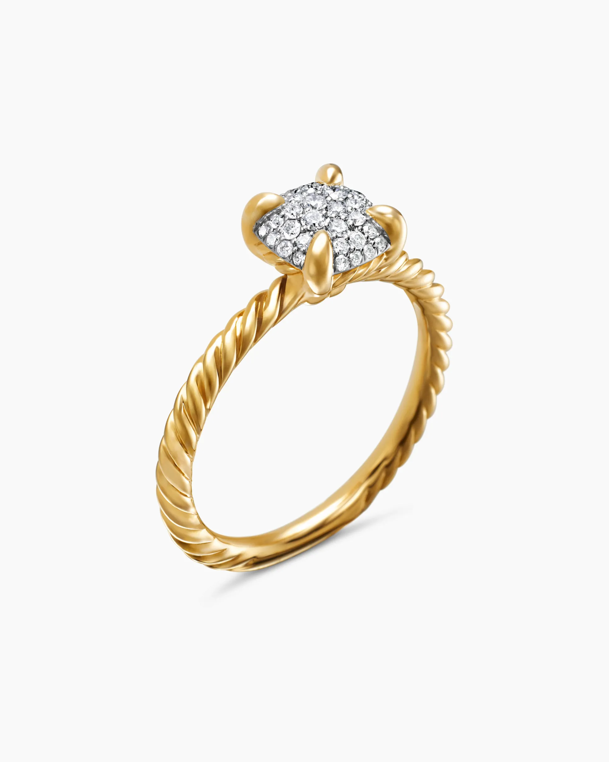 Petite Chatelaine® Ring 18K Yellow Gold with Pavé Diamonds, 7mm