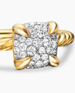 Petite Chatelaine® Ring 18K Yellow Gold with Pavé Diamonds, 7mm
