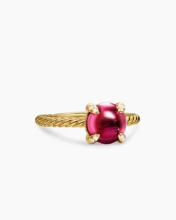 Petite Chatelaine® Ring 18K Yellow Gold with Rhodolite Garnet and Diamonds, 8mm