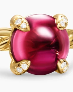 Petite Chatelaine® Ring 18K Yellow Gold with Rhodolite Garnet and Diamonds, 8mm