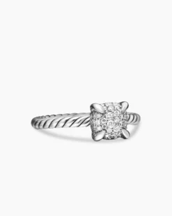 Petite Chatelaine® Ring Sterling Silver with Pavé Diamonds, 7mm