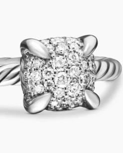Petite Chatelaine® Ring Sterling Silver with Pavé Diamonds, 7mm