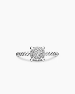 Petite Chatelaine® Ring Sterling Silver with Pavé Diamonds, 7mm