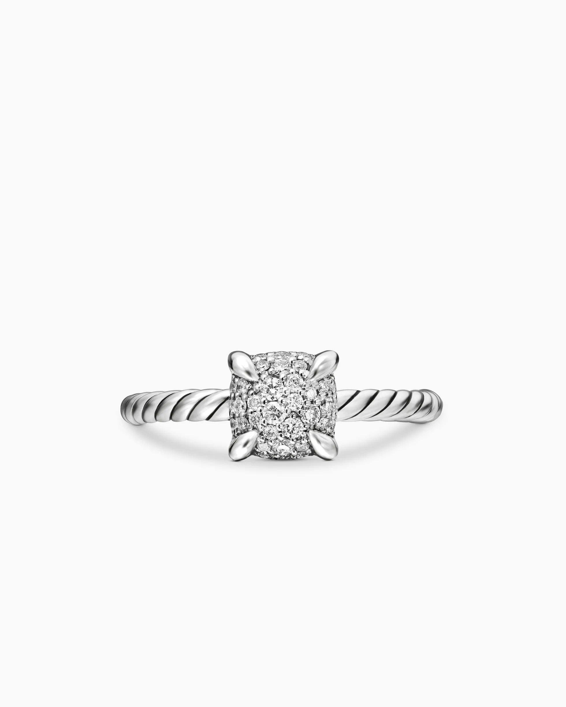 Petite Chatelaine® Ring Sterling Silver with Pavé Diamonds, 7mm