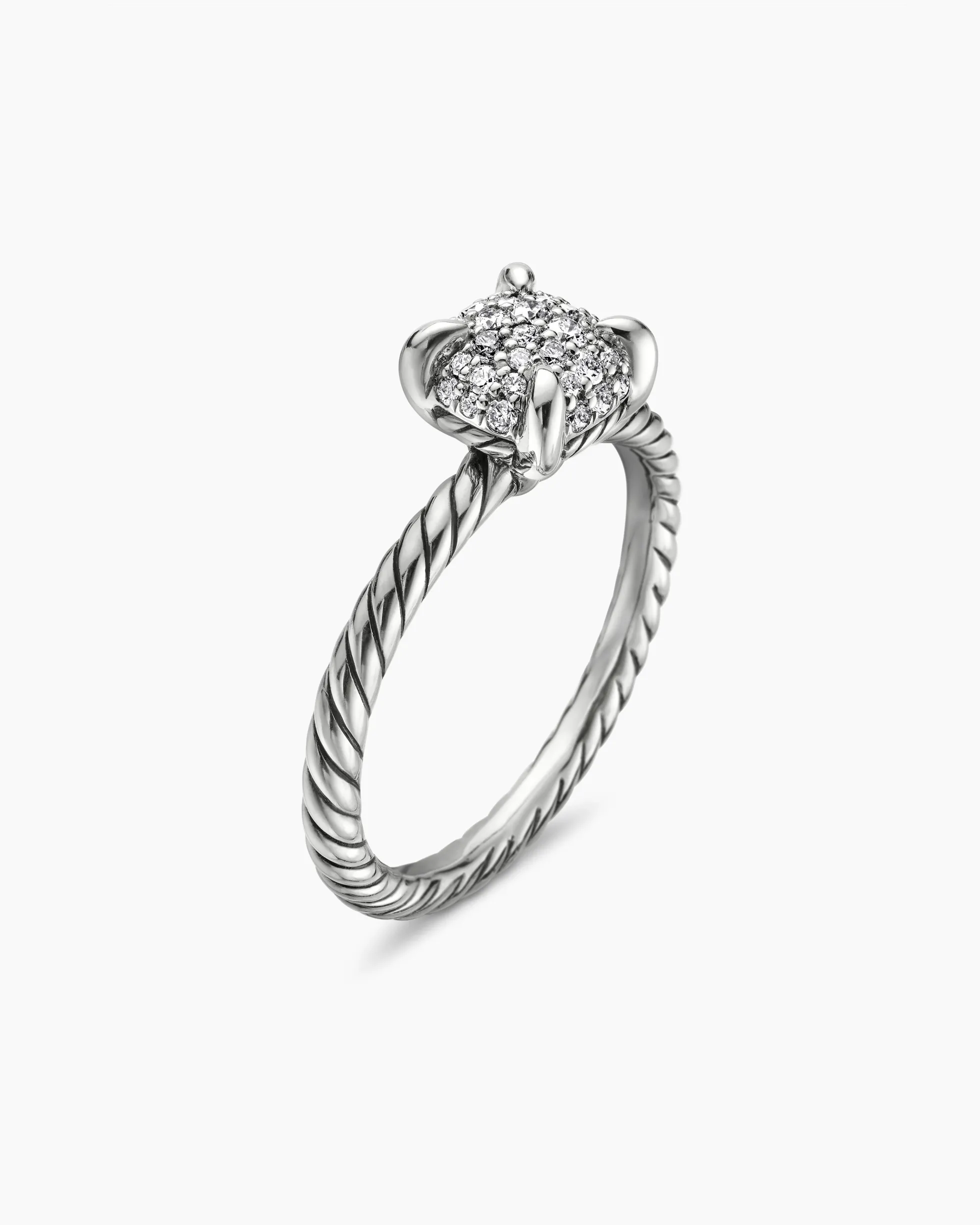 Petite Chatelaine® Ring Sterling Silver with Pavé Diamonds, 7mm