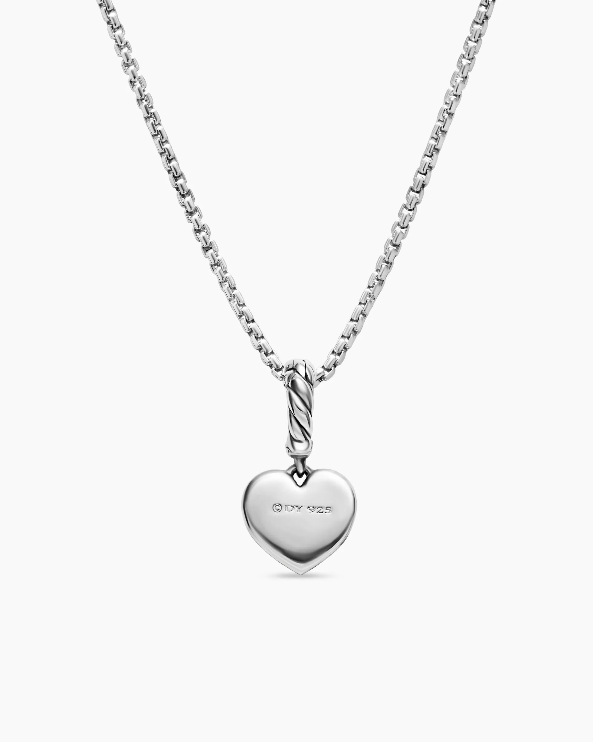 Petite Compass Heart Amulet Sterling Silver with Diamond, 7.4mm
