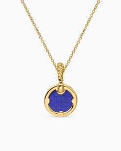 Petite DY Elements® Pendant Necklace 18K Yellow Gold with Lapis and Diamonds, 17.8mm