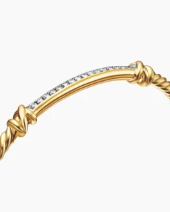 Petite Helena Cablespira® Station Bracelet 18K Yellow Gold with Diamonds, 3mm