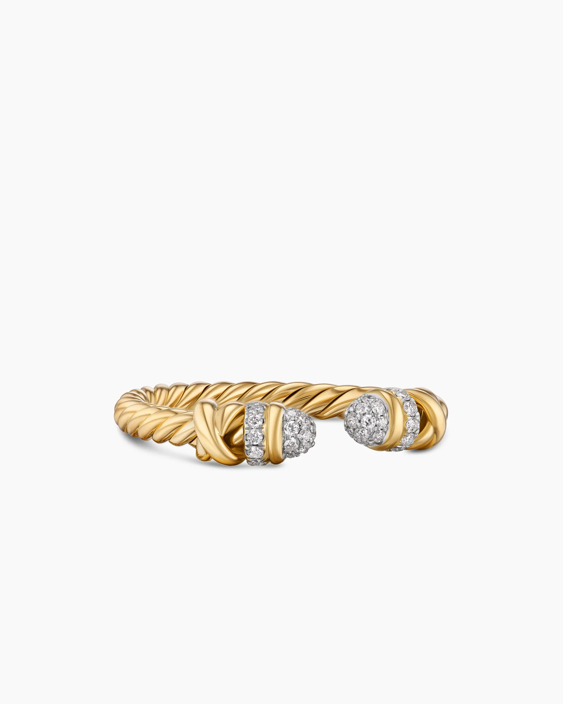 Petite Helena Open Ring 18K Yellow Gold with Diamonds, 2.5mm