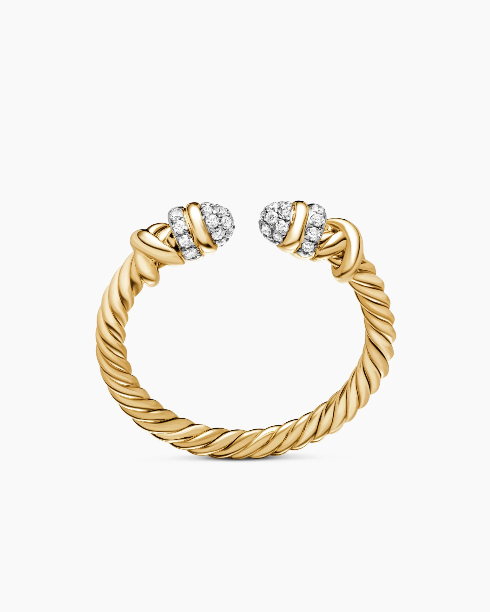 Petite Helena Open Ring 18K Yellow Gold with Diamonds, 2.5mm