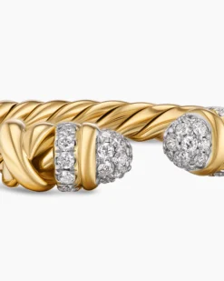 Petite Helena Open Ring 18K Yellow Gold with Diamonds, 2.5mm