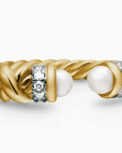 Petite Helena Ring 18K Yellow Gold with Pearls and Diamonds, 2.5mm