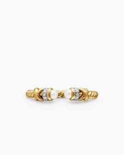 Petite Helena Ring 18K Yellow Gold with Pearls and Diamonds, 2.5mm