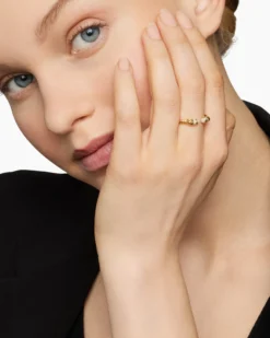 Petite Helena Ring 18K Yellow Gold with Pearls and Diamonds, 2.5mm