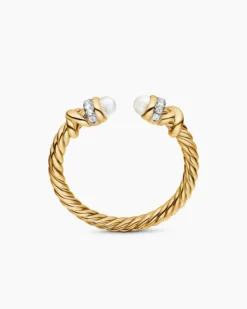 Petite Helena Ring 18K Yellow Gold with Pearls and Diamonds, 2.5mm