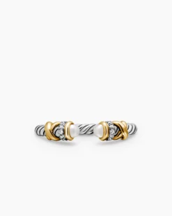 Petite Helena Ring Sterling Silver with 18K Yellow Gold, Pearls and Diamonds, 2.5mm