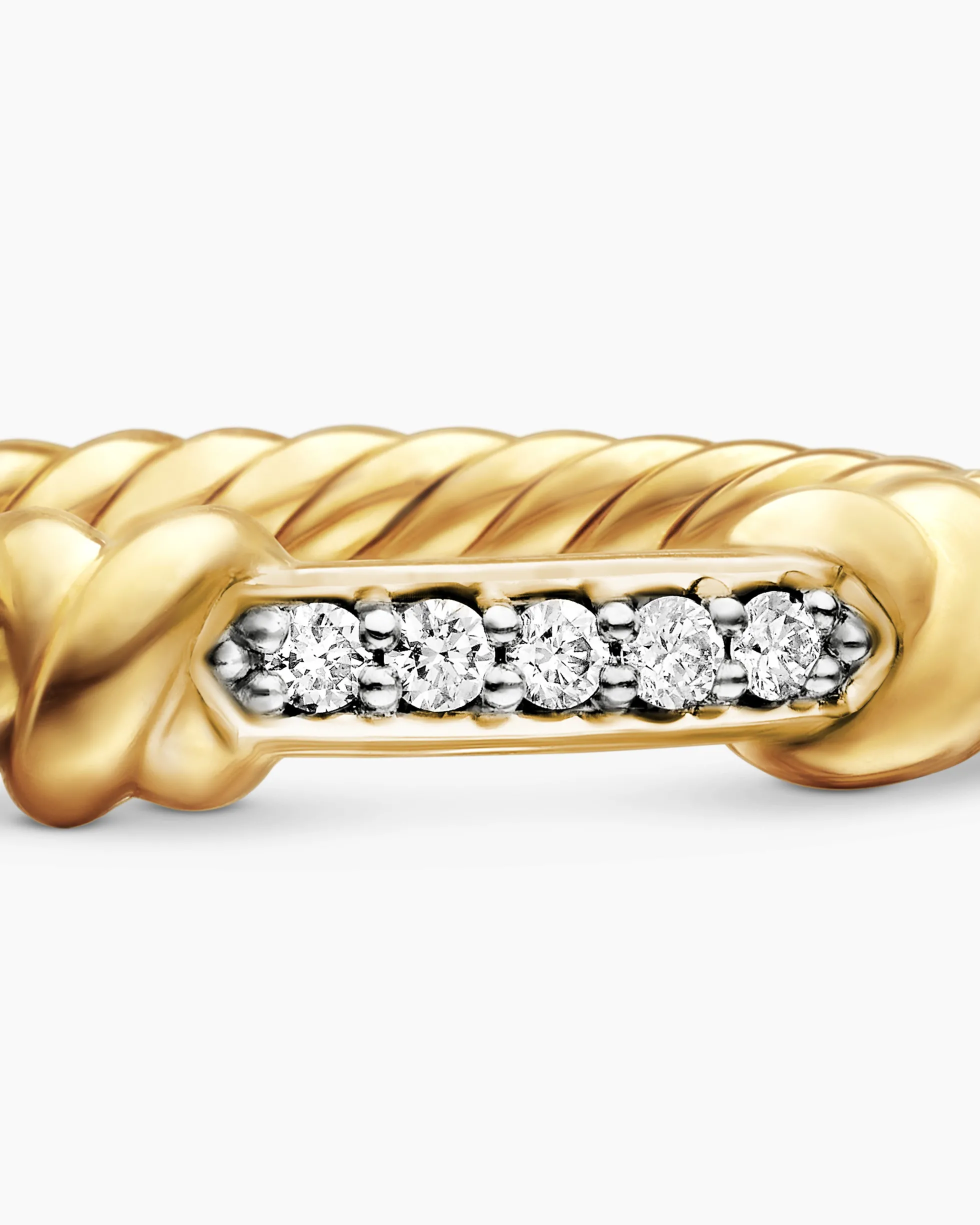 Petite Helena Wrap Band Ring 18K Yellow Gold with Diamonds, 4mm