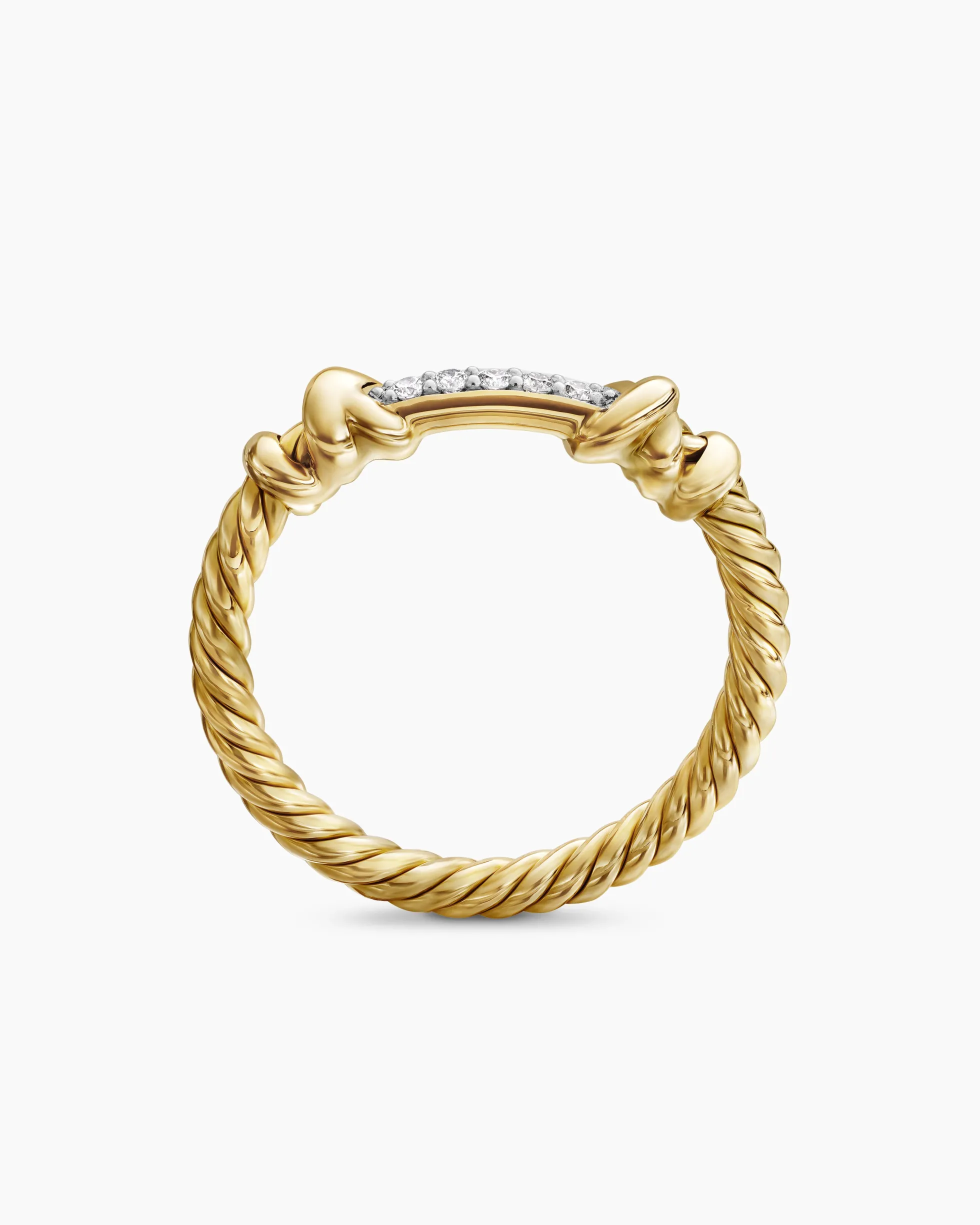 Petite Helena Wrap Band Ring 18K Yellow Gold with Diamonds, 4mm