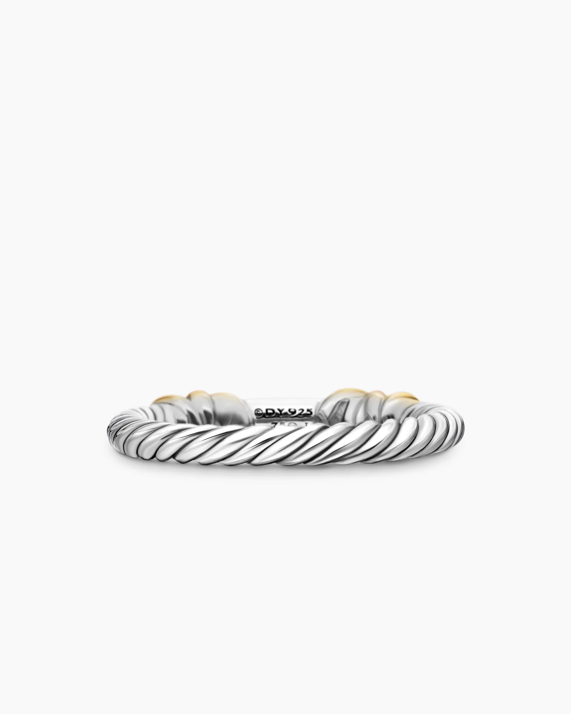 Petite Helena Wrap Band Ring Sterling Silver with 18K Yellow Gold and Diamonds, 4mm