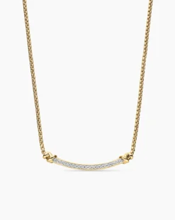 Petite Helena Wrap Station Necklace 18K Yellow Gold with Diamonds, 29mm
