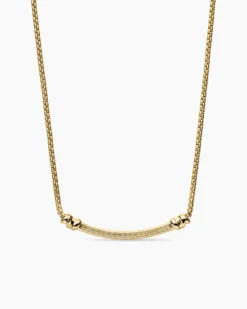 Petite Helena Wrap Station Necklace 18K Yellow Gold with Diamonds, 29mm