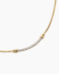 Petite Helena Wrap Station Necklace 18K Yellow Gold with Diamonds, 29mm
