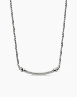 Petite Helena Wrap Station Necklace Sterling Silver with 18K Yellow Gold and Diamonds, 29mm