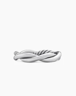 Petite Infinity Band Ring Sterling Silver with Diamonds, 4mm