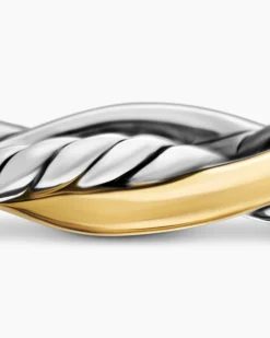 Petite Infinity Band Ring Sterling Silver with 14K Yellow Gold, 4mm
