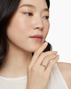 Petite Infinity Band Ring Sterling Silver with 14K Yellow Gold, 4mm