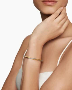 Petite Infinity Bracelet Sterling Silver with 14K Yellow Gold, 4.4mm