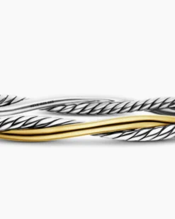 Petite Infinity Bracelet Sterling Silver with 14K Yellow Gold, 4.4mm