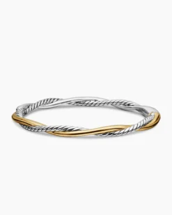 Petite Infinity Bracelet Sterling Silver with 14K Yellow Gold, 4.4mm
